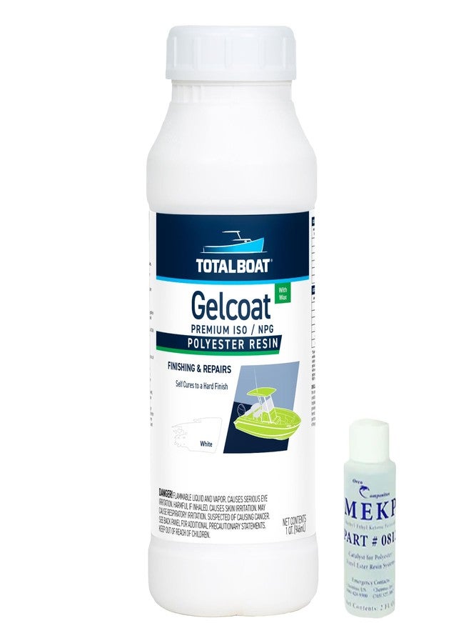 TotalBoat Marine Gelcoat for Boat Building, Repair and Composite Coatings (White, Quart with Wax) - Image 1